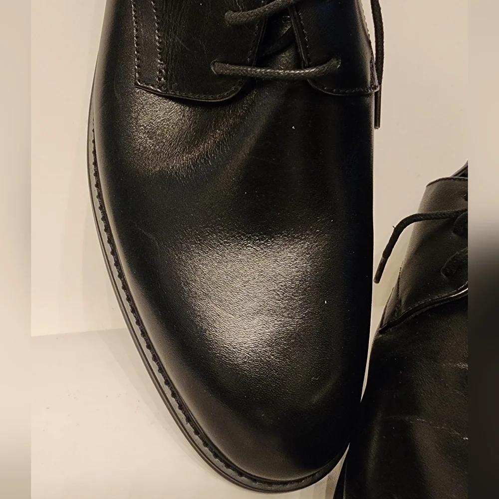 EXPRESS Men's Black Lace Up Polished Leather Dress Shoes Sz US 11